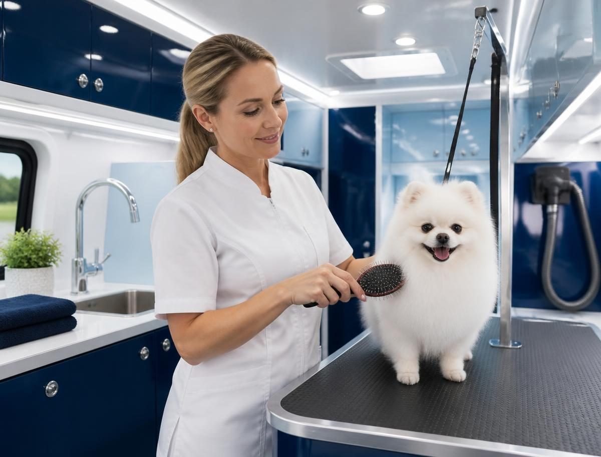 Dog grooming transformation by Pretty Paws Qatar